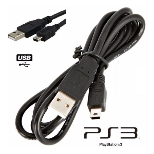 CABLE CARGADOR MINI USB PARA JOYSTICK PS3 / PARLANTES / 1.5 METROS