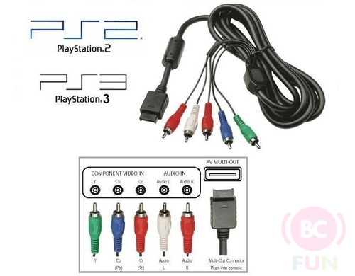 CABLE COMPONENTE PARA PS2 / PS3 EN CAJA 1.8M MEJOR CALIDAD DE IMAGEN